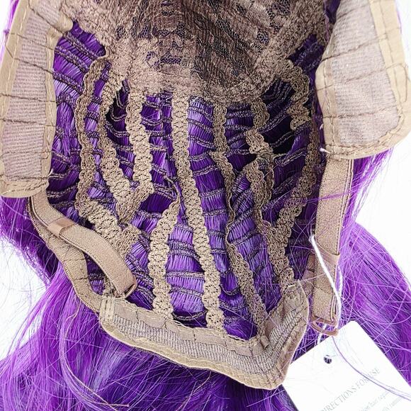 Dark Purple Short Bob Cut With Widows Peak Wig Cosplay Halloween Costume  New - Picture 12 of 12